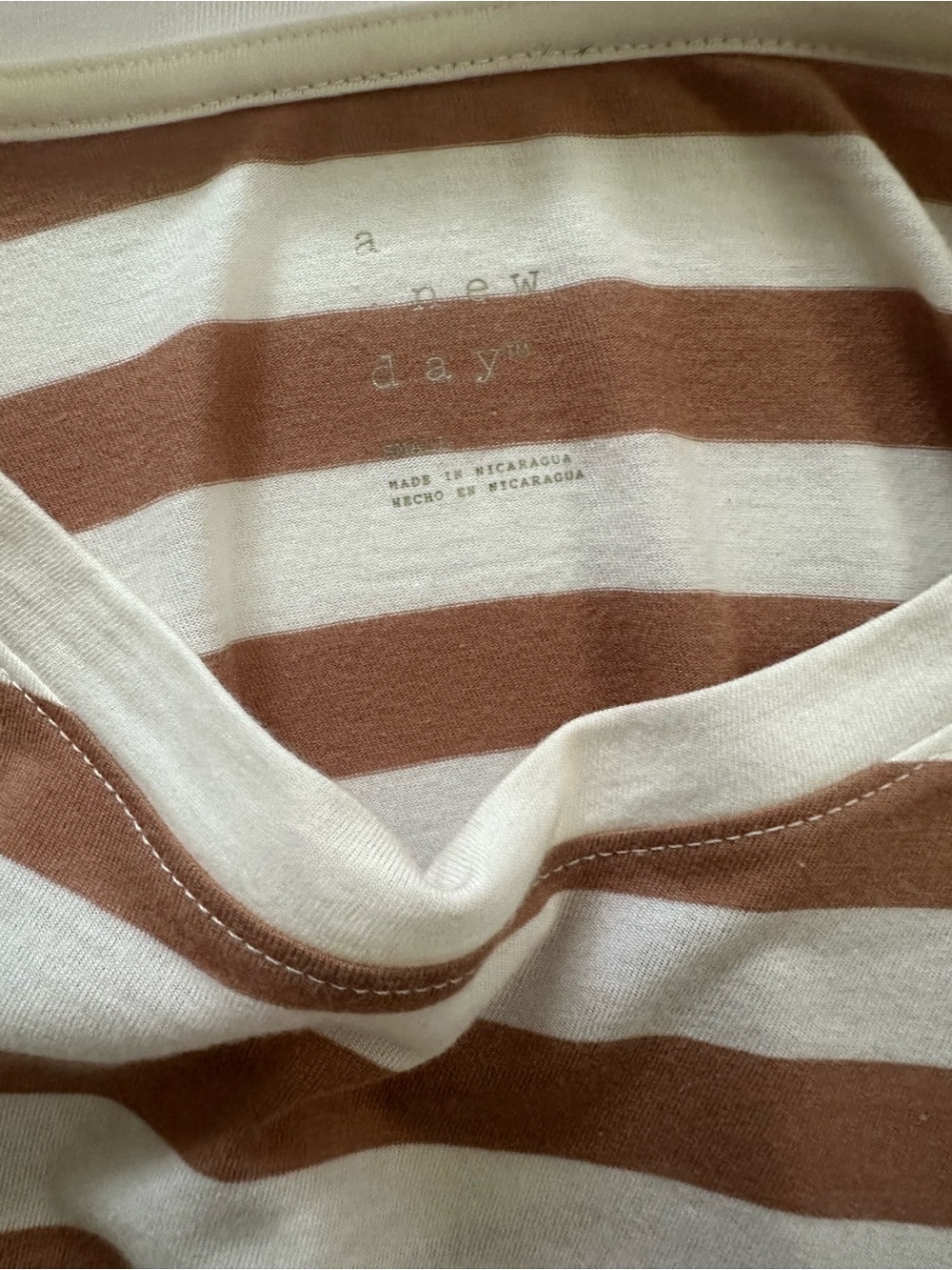 a new day White & Brown Striped Long-Sleeve Crop Top - Picture 3 of 3